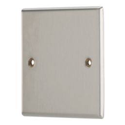 Contactum iConic 1-Gang Blanking Plate Brushed Steel