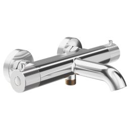 Swirl Melba Exposed Dual Outlet Thermostatic Chrome Bath Shower Mixer With Diverter