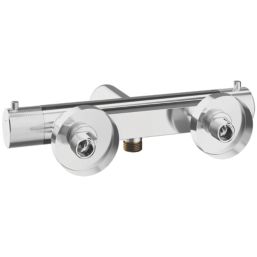 Swirl Melba Exposed Dual Outlet Thermostatic Chrome Bath Shower Mixer With Diverter