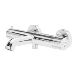 Swirl Melba Exposed Dual Outlet Thermostatic Chrome Bath Shower Mixer With Diverter