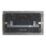 Contactum Lyric 13A 2-Gang DP Switched Socket + 4.8A 24W 2-Outlet Type A & C USB Charger Brushed Stainless Steel with Black Inserts