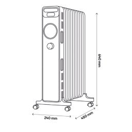 Blyss NY2513-24M 2500W Electric Portable Oil-Filled Radiator White