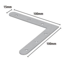Magnodur Furniture Brackets Silver 100mm x 100mm x 15mm 10 Pack