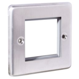 LAP  2-Module Modular Faceplate Brushed Stainless Steel