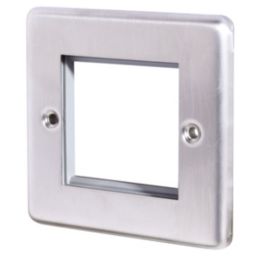 LAP  2-Module Modular Faceplate Brushed Stainless Steel