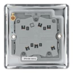 LAP  10AX 1-Gang 3-Pole Fan Isolator Switch Polished Chrome  with Black Inserts