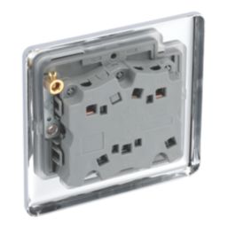 LAP  10AX 1-Gang 3-Pole Fan Isolator Switch Polished Chrome  with Black Inserts