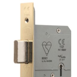 Smith & Locke Fire Rated  5 Lever Brass Deadlock 76mm Case - 57mm Backset