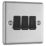 LAP  10AX 3-Gang 2-Way Light Switch  Brushed Stainless Steel with Black Inserts