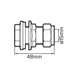 Flomasta  Brass Compression Tank Connector 15mm