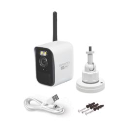 Swann SWNVW-MRMINICAM-EU Battery-Powered White Wireless 4K Indoor & Outdoor Square Add-On CCTV Camera