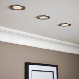 Saxby CosmosEco V3 Fixed  Fire Rated LED Recessed Downlights Satin Nickel 6W 500lm 6 Pack