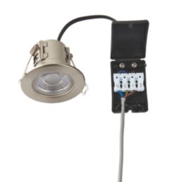 Saxby CosmosEco V3 Fixed  Fire Rated LED Recessed Downlights Satin Nickel 6W 500lm 6 Pack