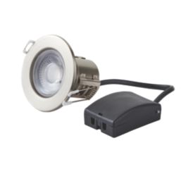 Saxby CosmosEco V3 Fixed  Fire Rated LED Recessed Downlights Satin Nickel 6W 500lm 6 Pack