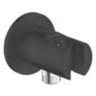 Grohe Vitalio Universal Shower Outlet with Wall Holder Matt Black 84mm