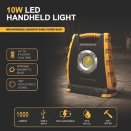 Briticent  Rechargeable LED Work Light with Power Bank Black & Yellow 1000lm