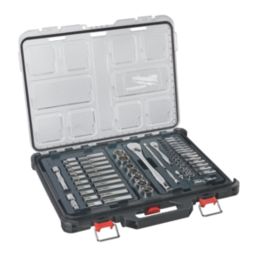 Milwaukee PACKOUT 1/4" & 1/2" Drive Ratchet & Socket Set 63 Pieces