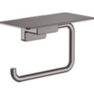 Hansgrohe AddStoris Toilet Roll Holder with Shelf Brushed Black Chrome