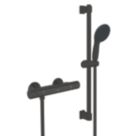 Grohe Precision Start HP Rear-Fed Exposed Matt Black Thermostatic Shower Mixer Set