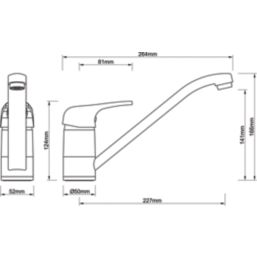 Swirl Tirso Single Lever Mono Mixer Kitchen Tap Chrome