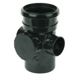 FloPlast  Push-Fit 2-Boss Single Socket Access Pipe Black 110mm