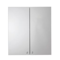 Croydex Carra Mirrored Double-Door Cabinet  White Gloss 450mm x 120mm x 500mm