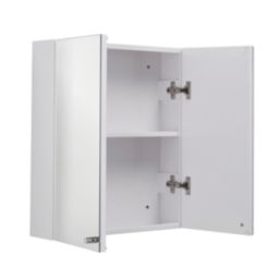 Croydex Carra Mirrored Double-Door Cabinet  White Gloss 450mm x 120mm x 500mm