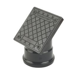 FloPlast Push-Fit Single Socket 45° Square Rodding Point (Socketed) 110mm