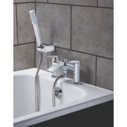 Wye Chrome 128mm Deck Mounted Dual Control Manual Shower Mixer Tap