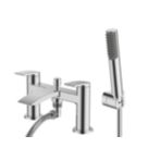 Wye Chrome 128mm Deck Mounted Dual Control Manual Shower Mixer Tap