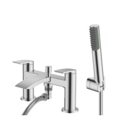 Wye Chrome 128mm Deck Mounted Dual Control Manual Shower Mixer Tap