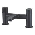 Swirl Caldew Black 120mm Deck Mounted Lever 2 Tap Holes Bath Mixer Tap