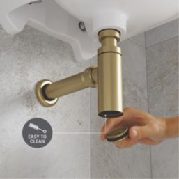 Flomasta  Bottle Trap Brushed Brass 32mm