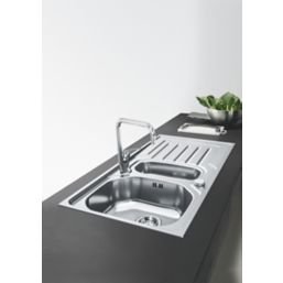 Carron Phoenix Onda 1.5 Bowl Stainless Steel Reversible Sink & Drainer  1000mm x 500mm