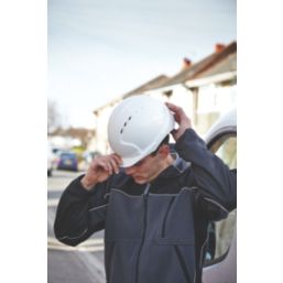 JSP EVO2 Mid Peak Slip-Ratchet Vented Safety Helmet White