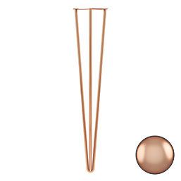 Rothley 3-Pin Hairpin Worktop Leg Polished Copper 710mm