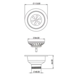 ETAL Sink Strainer Waste Chrome 90mm
