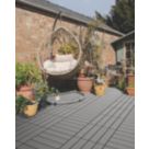 Apollo Grey Composite Interlocking Decking Tiles 24mm x 0.3m x 0.3m 9 Pack