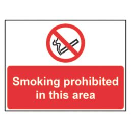 Essentials "Smoking Prohibited In This Area" Sign 450mm x 600mm