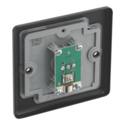 LAP  1-Gang F-Type Coaxial TV / FM Socket Matt Black
