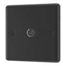 LAP  1-Gang F-Type Coaxial TV / FM Socket Matt Black