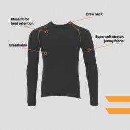 Site Kukl Long Sleeve Base Layer Top Black Large 36" Chest