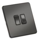 Knightsbridge  10AX 2-Gang 2-Way Light Switch  Matt Black