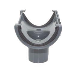 FloPlast MiniFlo uPVC Half Round Running Outlet Anthracite Grey 76mm x 50mm
