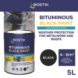Bostik  5Ltr Black Silk Waterproofing Wood & Metal Paint