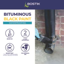 Bostik  5Ltr Black Silk Waterproofing Wood & Metal Paint
