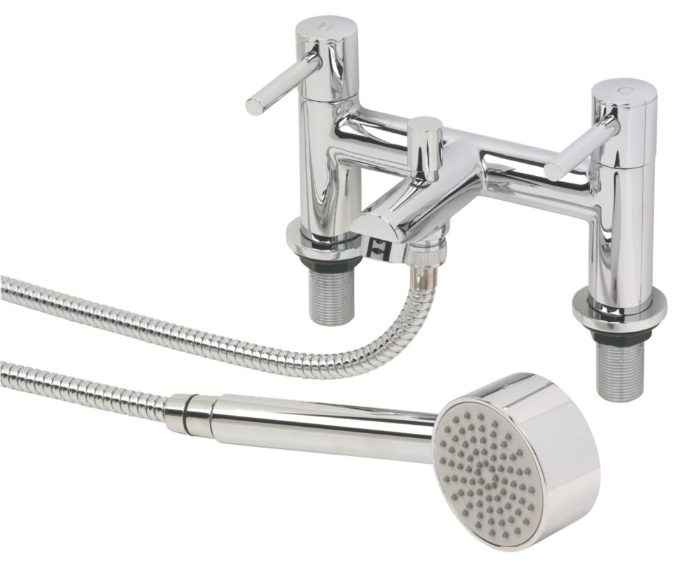 Swirl Essential DeckMounted Dual Lever Bath/Shower Mixer Bathroom Tap