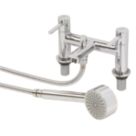 Swirl Essential Chrome 128mm Deck Mounted Dual Control  Shower Mixer Tap