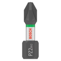 Bosch Pro 1/4" 25mm Hex Shank PZ2 Impact Screwdriver Bit Set 25 Pieces