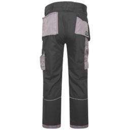 JCB Trade Plus Rip-Stop Work Trousers Black/Grey 30" W 32" L